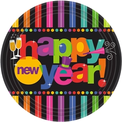 Bright New Year Round Plates | New Year's Eve Tableware