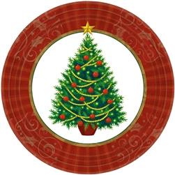 Twinkling Tree 7" Round Paper Plates | Party Supplies
