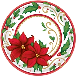 Winter Botanical 9" Round Paper Plates | Party Supplies