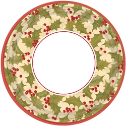 Winter Holly 9" Round Paper Plates | Party Supplies