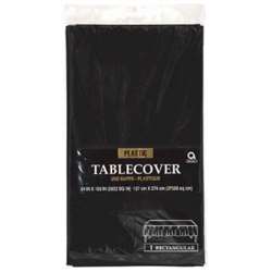 Jet Black Rectangular Table Cover | New Year's Party Supplies