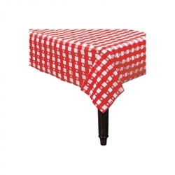 Gingham Check Red Plastic Table Skirt | Tableware Supplies