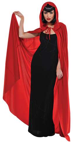 Adult Hooded Cape - Red | Party Supplies