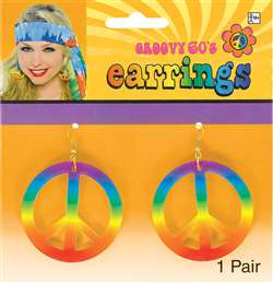 Tie Dye Peace Sign Earrings | Party Supplies