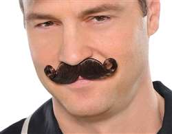 Mini Handlebar Moustache - Brown | Party Supplies