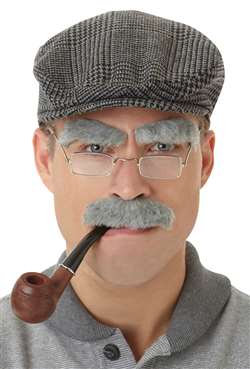 Old Man Facial Hair Set - Grey | Party Supplies