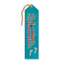 Footprints In The Sand Inspirational Ribbon