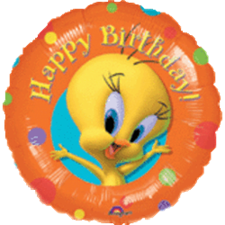 18" Tweety Birthday Spots Foil/Mylar Balloon