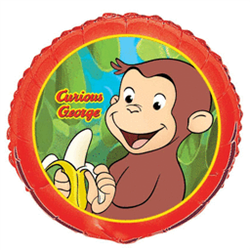 18" Curious George Foil/Mylar Balloon