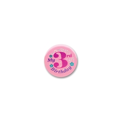 My 3rd Birthday Satin Button