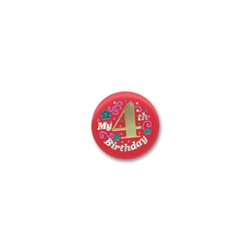 My 4th Birthday Satin Button