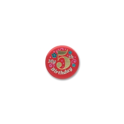 My 5th Birthday Satin Button