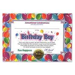 Birthday Boy Certificate Greeting