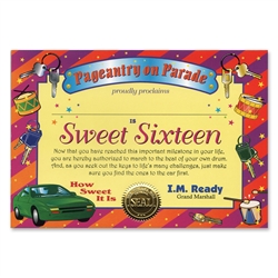 Sweet Sixteen Certificate Greeting