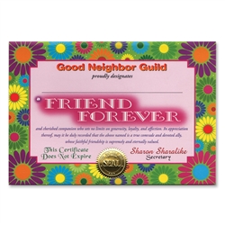 Friend Forever Certificate Greeting