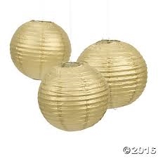 Gold Paper Lanterns | Party Supplies