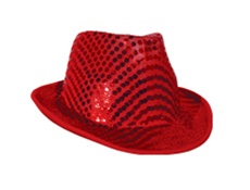 Red Sequin Fedora