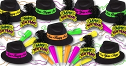 Brilliant Neon New Years Assortment for 50 People | Party Supplies