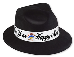 Custom Black Fedora with White Band