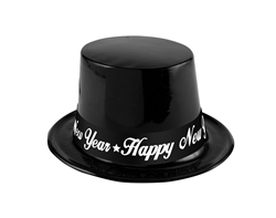 Black & White Plastic Hats | New Year's Eve Party Favors