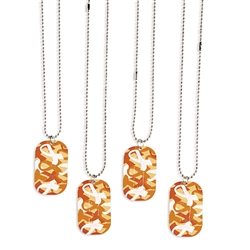 ORANGE CAMO DOG TAGS