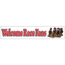 Welcome Race Fans Indoor/Outdoor Banner | Kentucky Derby Hanging Decorations