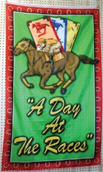 "A Day At The Races" Rayon Flag