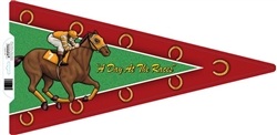 "A Day At The Races" Single Pennant 2 Sided | Kentucky Derby Party Supplies