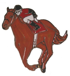 1Â½" Horse and Jockey Lapel Pin | Kentucky Derby Party Supplies