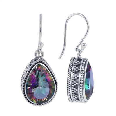 Sterling Silver Mystic Topaz Teardrop Earrings