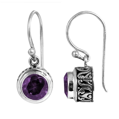 Sterling Silver Amethyst Dangle Earrings