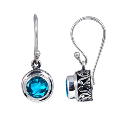 Sterling Silver Blue Topaz Earrings