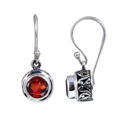 Sterling Silver Garnet Earrings