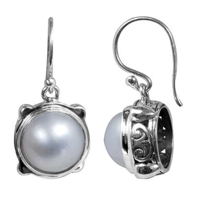 Sterling Silver Mabe Pearl Earrings