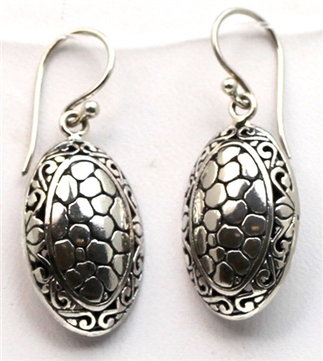 Sterling Silver Crocodile Motif Dangle Earrings