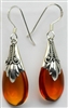 Sterling Silver Amber Teardrop Earrings