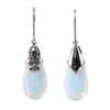 Sterling Silver Opalite And Amethyst Teardrop Earrings