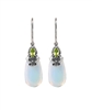 Sterling Silver Opalite And Peridot Teardrop Earrings