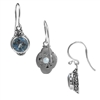 Sterling Silver Blue Topaz Round Dangle Earrings