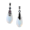 Sterling Silver Opalite, Amethyst, & Blue Topaz Teardrop Pendant