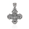 Sterling Silver Embossed Cross Bali Pendant