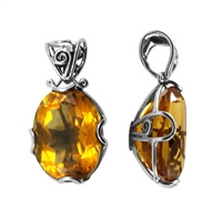 Sterling Silver Filigree Citrine Pendant