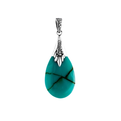 Sterling Silver and Turquoise Teardrop Pendant
