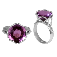 Sterling Silver Faceted Amethyst Ring