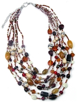 Glass and Agate Pomegranate Necklace