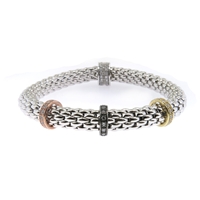 Sterling Silver Cz Italian Stretch Bracelet