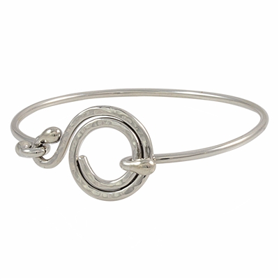 Sterling Silver Hammered "S" Swirl Bangle Bracelet