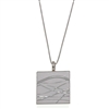 Sterling Silver White Enamel Square Pendant