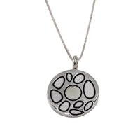 Sterling Silver White Enamel Circular Pendant