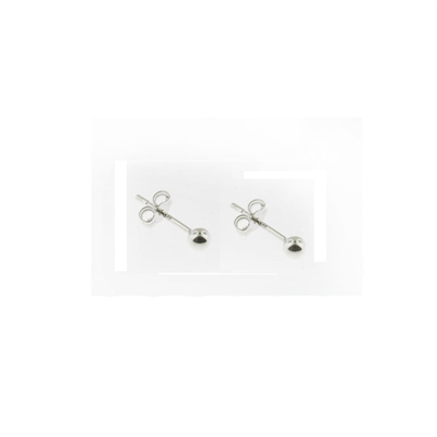 Sterling Silver Ball Stud Earrings-3mm